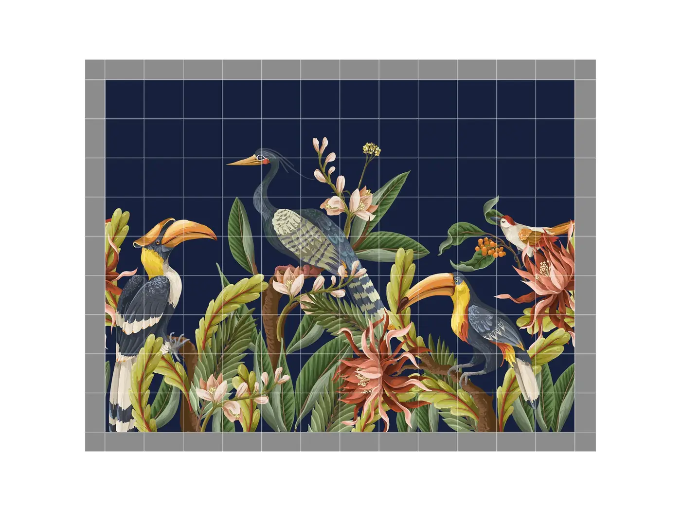 Tropical Birds Exotic Flower Garden installed