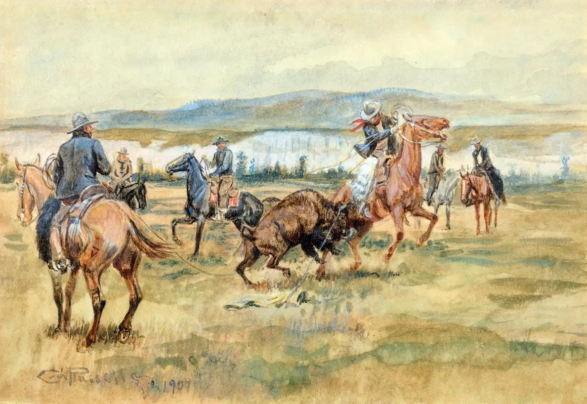 Pablo Buffalo Hunt by Charles M. Russell