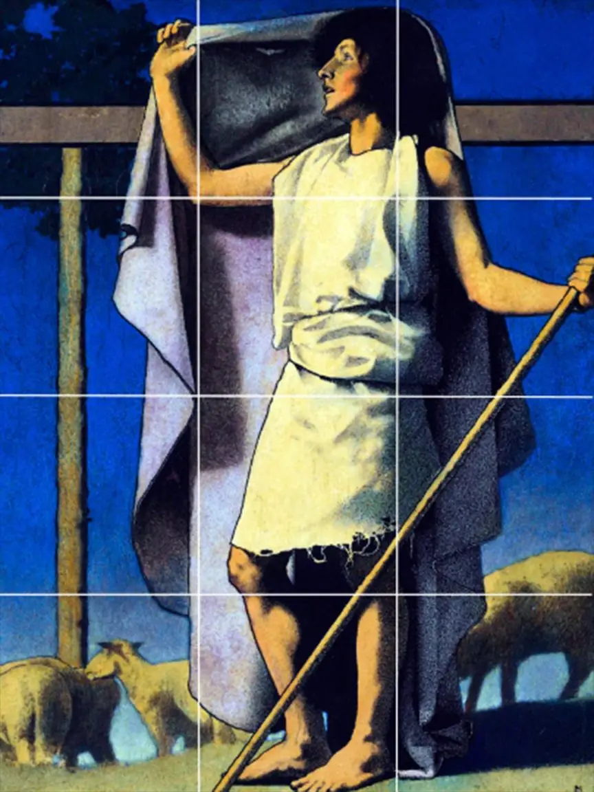 Maxfield Parrish Shepherd with Purple Robe