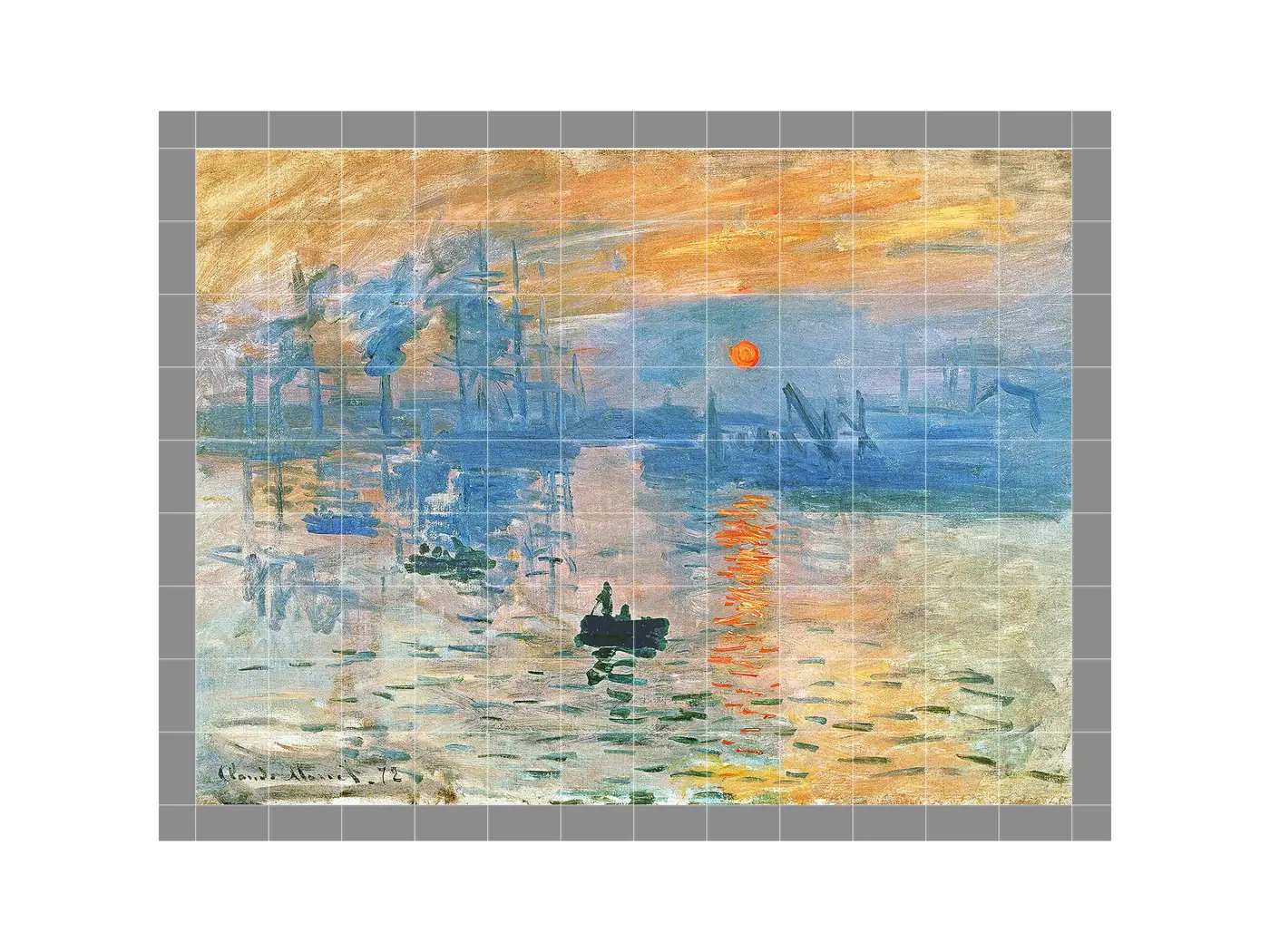 Impression, Sunrise Claude Monet ceramic tile mural