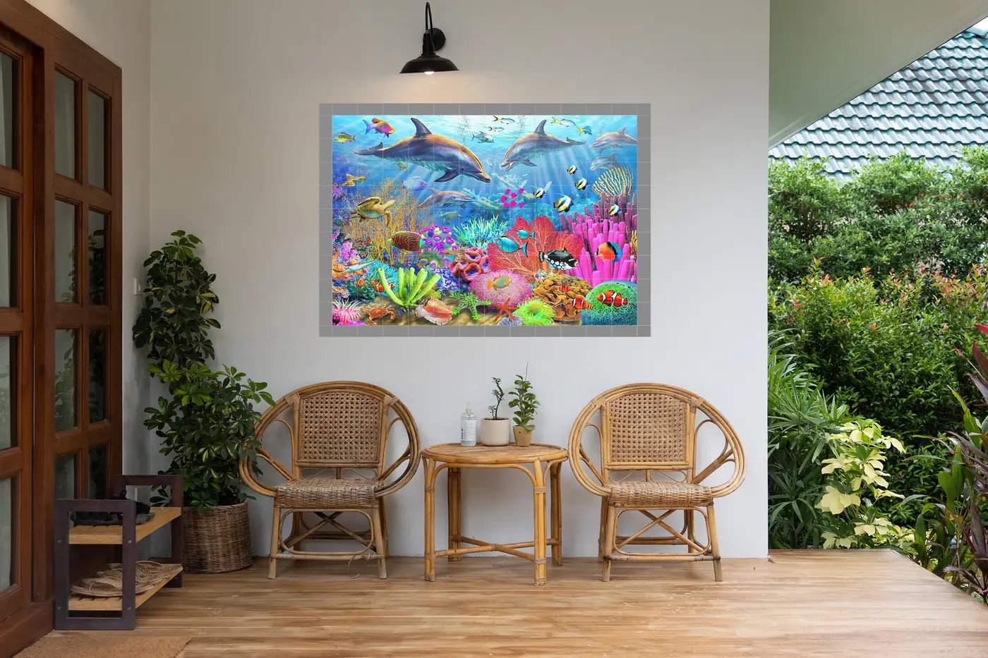 Tropical Fish Dolphin Coral Reef Seascape, Photo 4