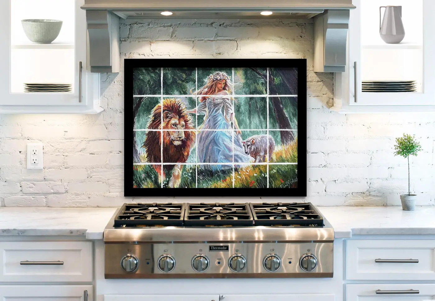 Una the Lion and the Lamb from the Faerie Queene installed