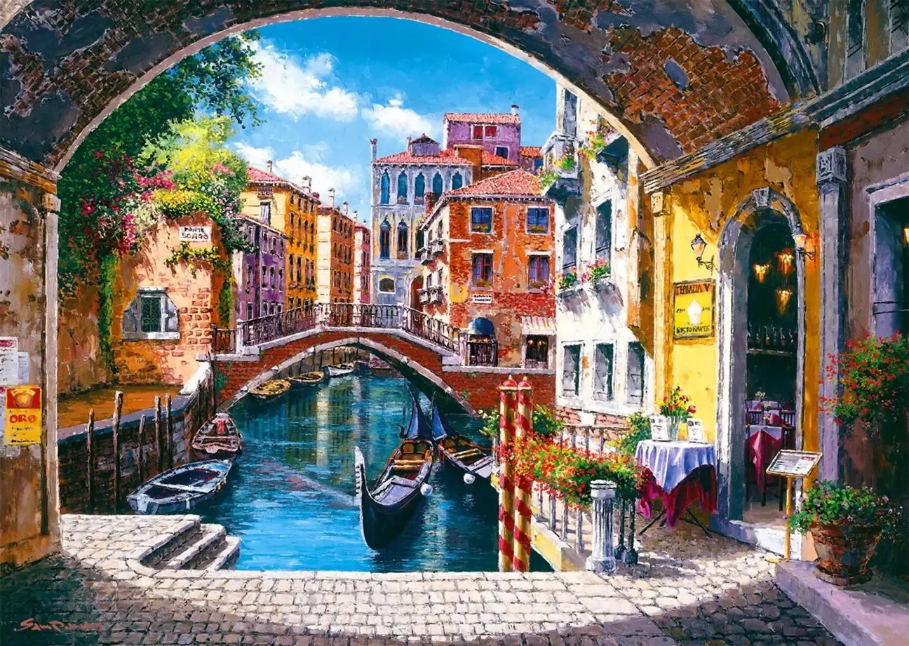 Archway View of Venice Canal Harbor
