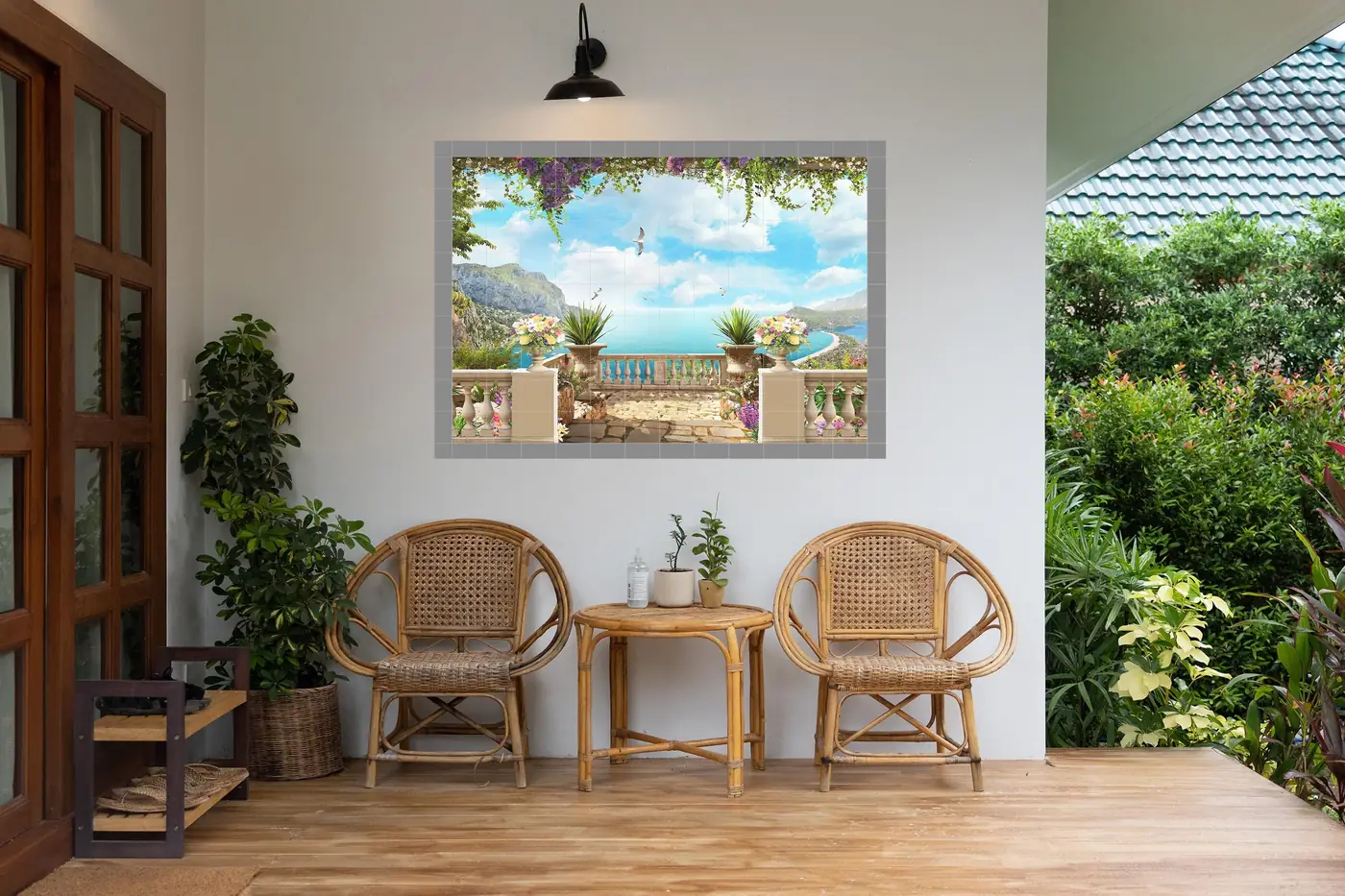 Mediterranean Seaside Summer Terrace Garden View, Photo 5