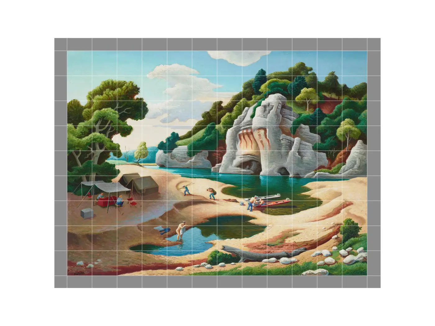 Thomas Hart Benton Fishermens Camp Buffalo River