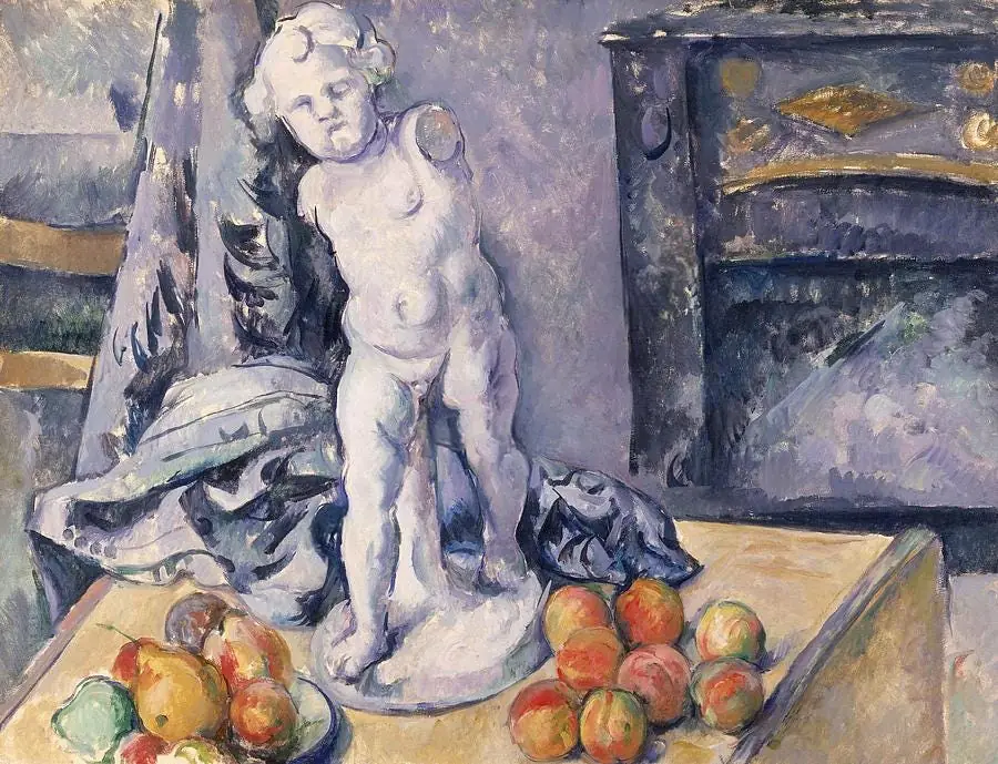 Still Life with Statuette and Fruits Paul Cezanne