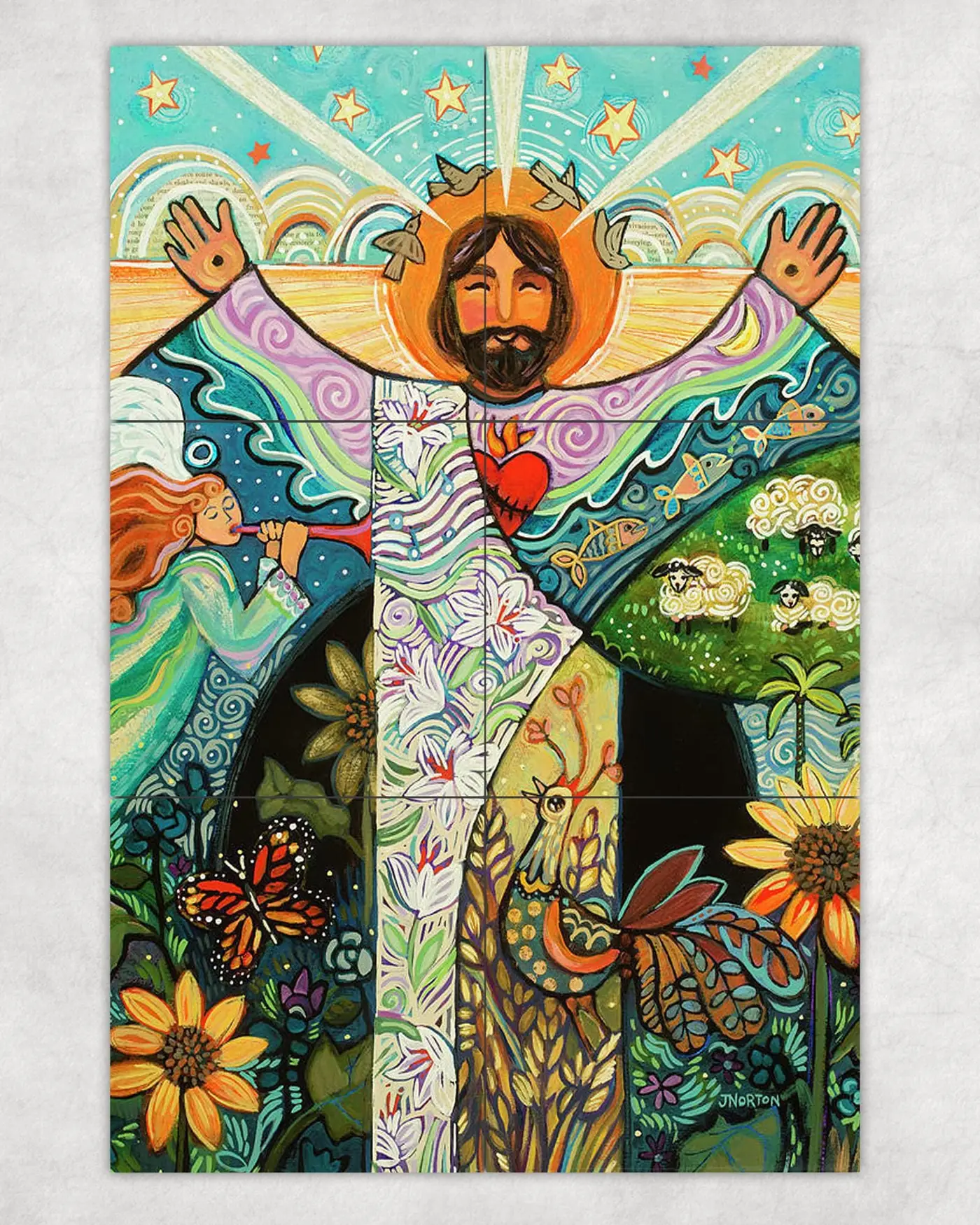 Christ Jesus All Creations Sings Praise ceramic tile mural