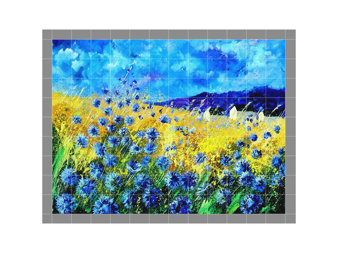 Clouds Over a Field of Cornflowers