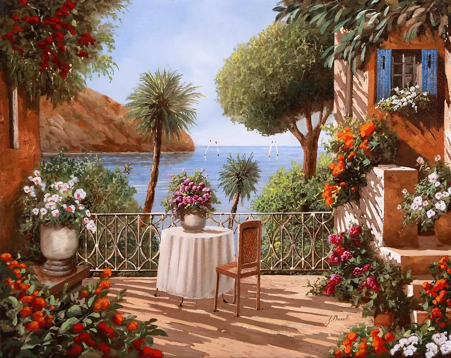 Dinner in Romantic Tuscany Countryside Courtyard Flower