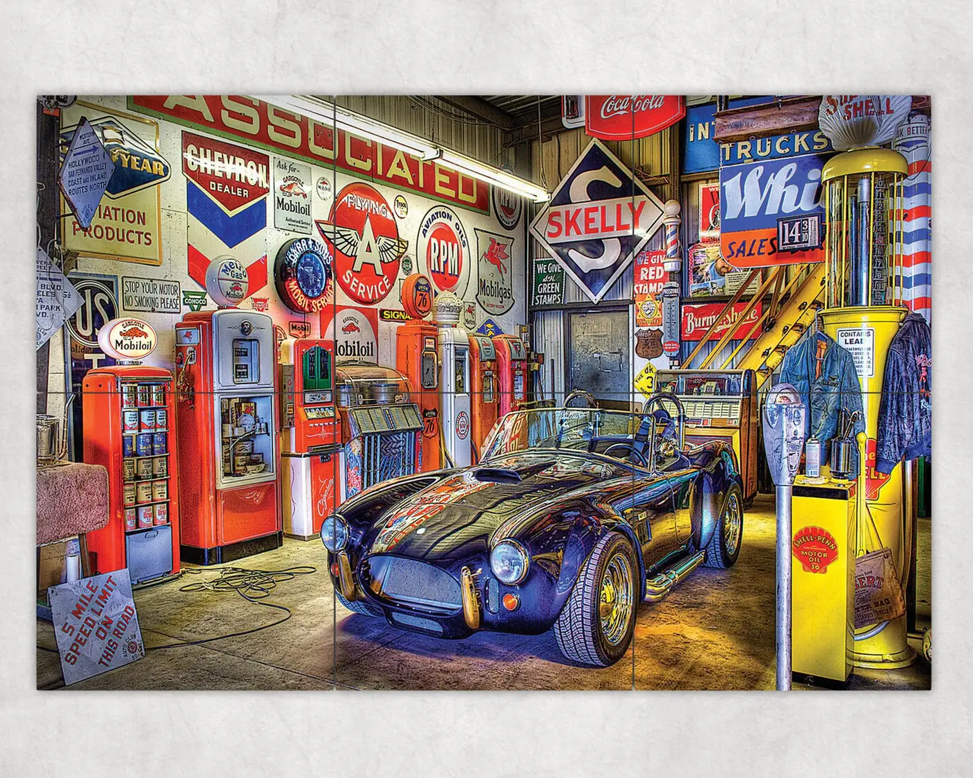 Cobra Shelby in Dream Car Garage with Vintage Signs