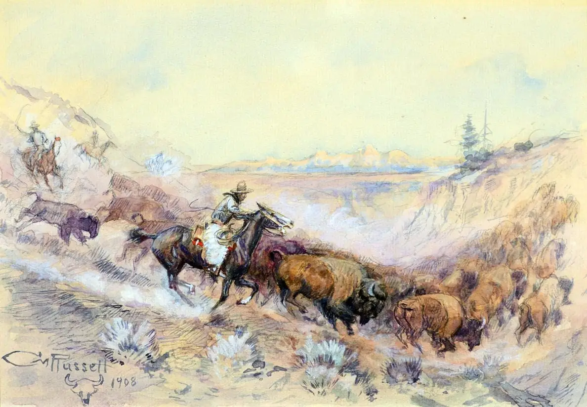 Pablo Buffalo Hunt by Charles M. Russell