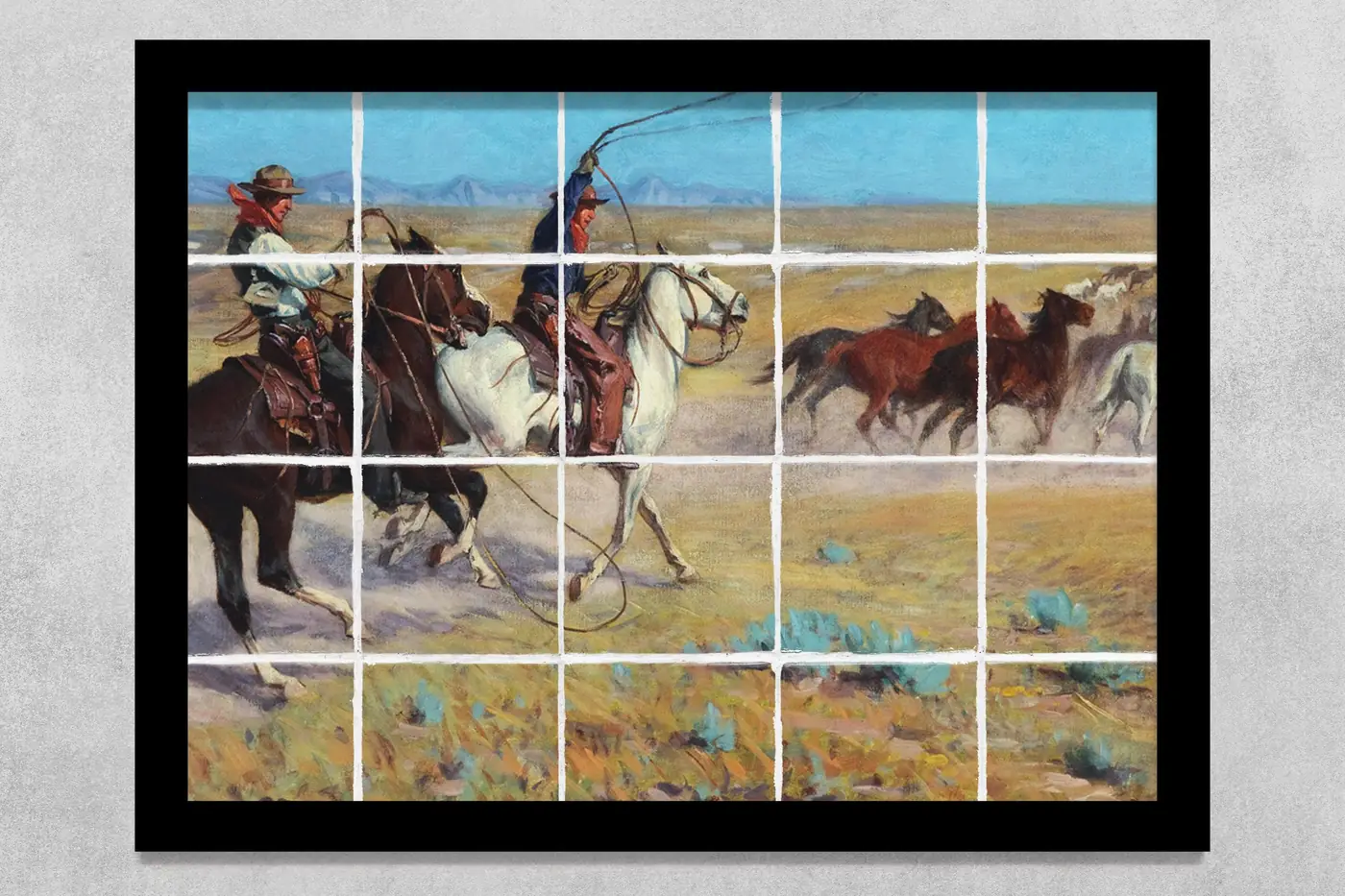 Cowboys Roping Wild Horses
