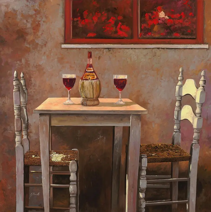 A Bottle of Chianti Tuscany Red Wine