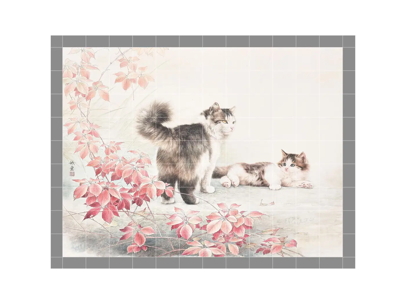 Cat Family in Garden