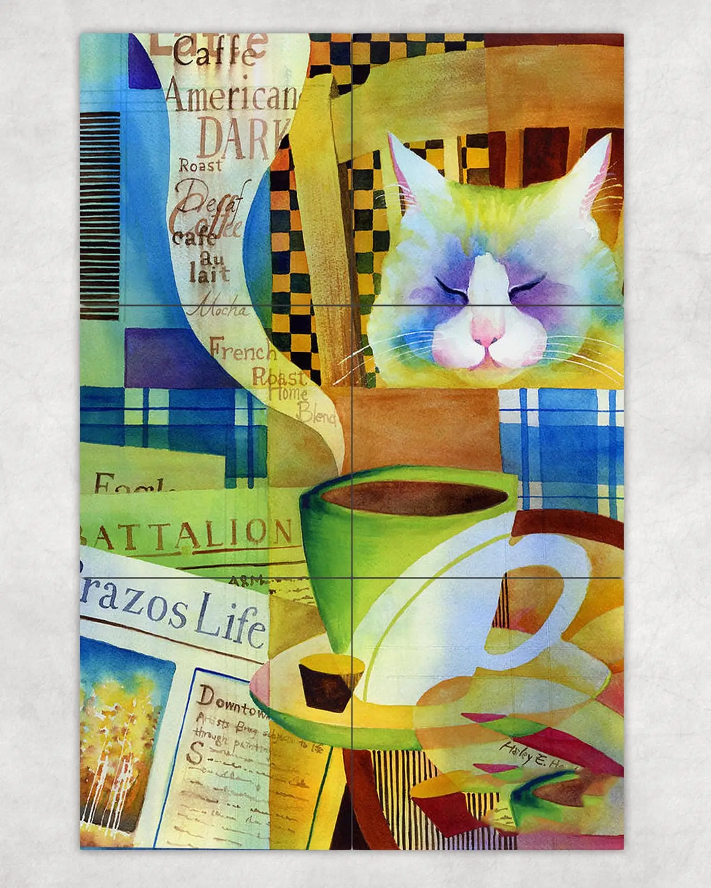 Morning Table Cat with Coffee
