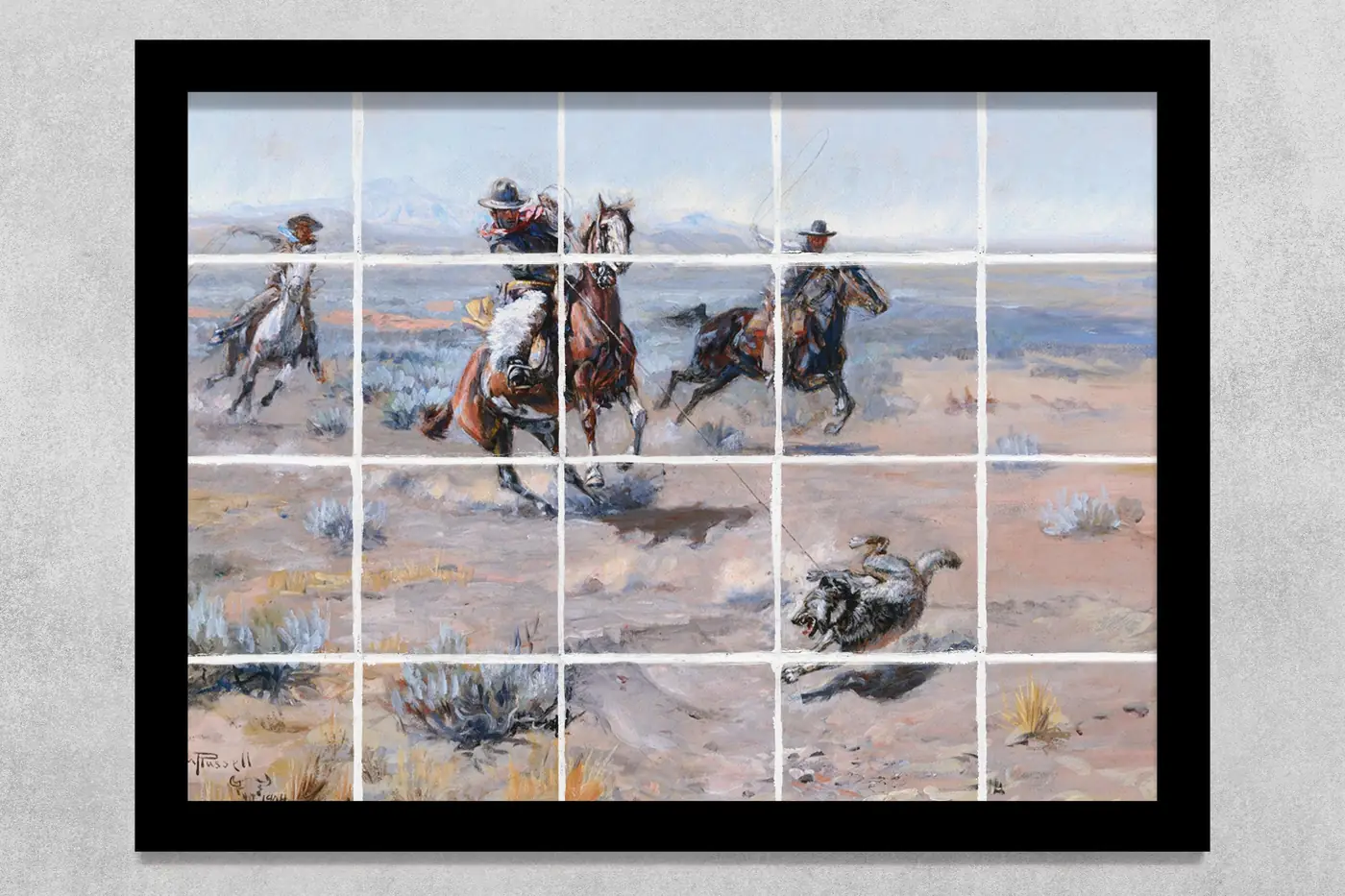 Roping a Wolf Cowboys Country Western by Charles M