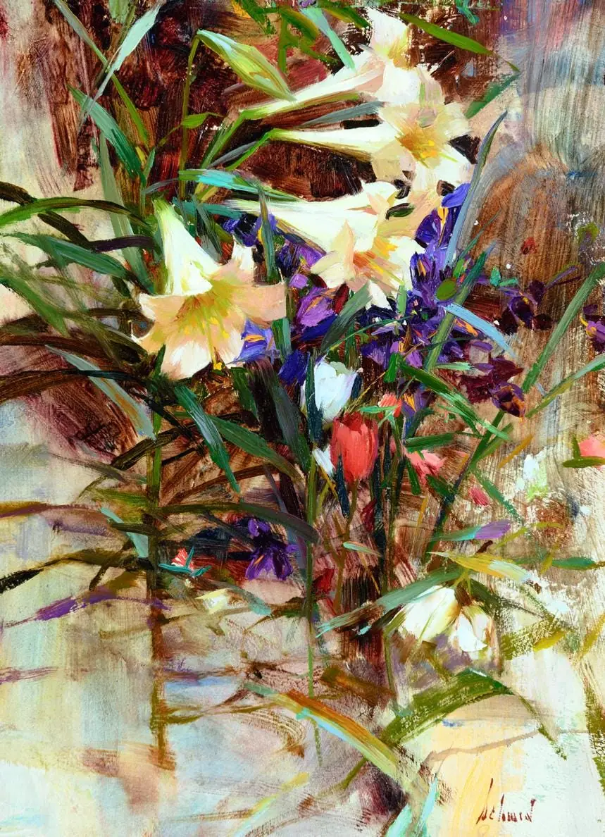 White Lilies, Flower Garden