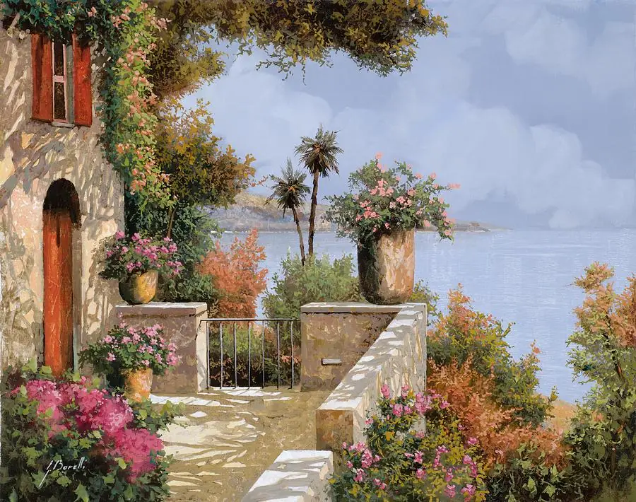 Romantic Ocean View from Tuscany Terrace Courtyard Garden