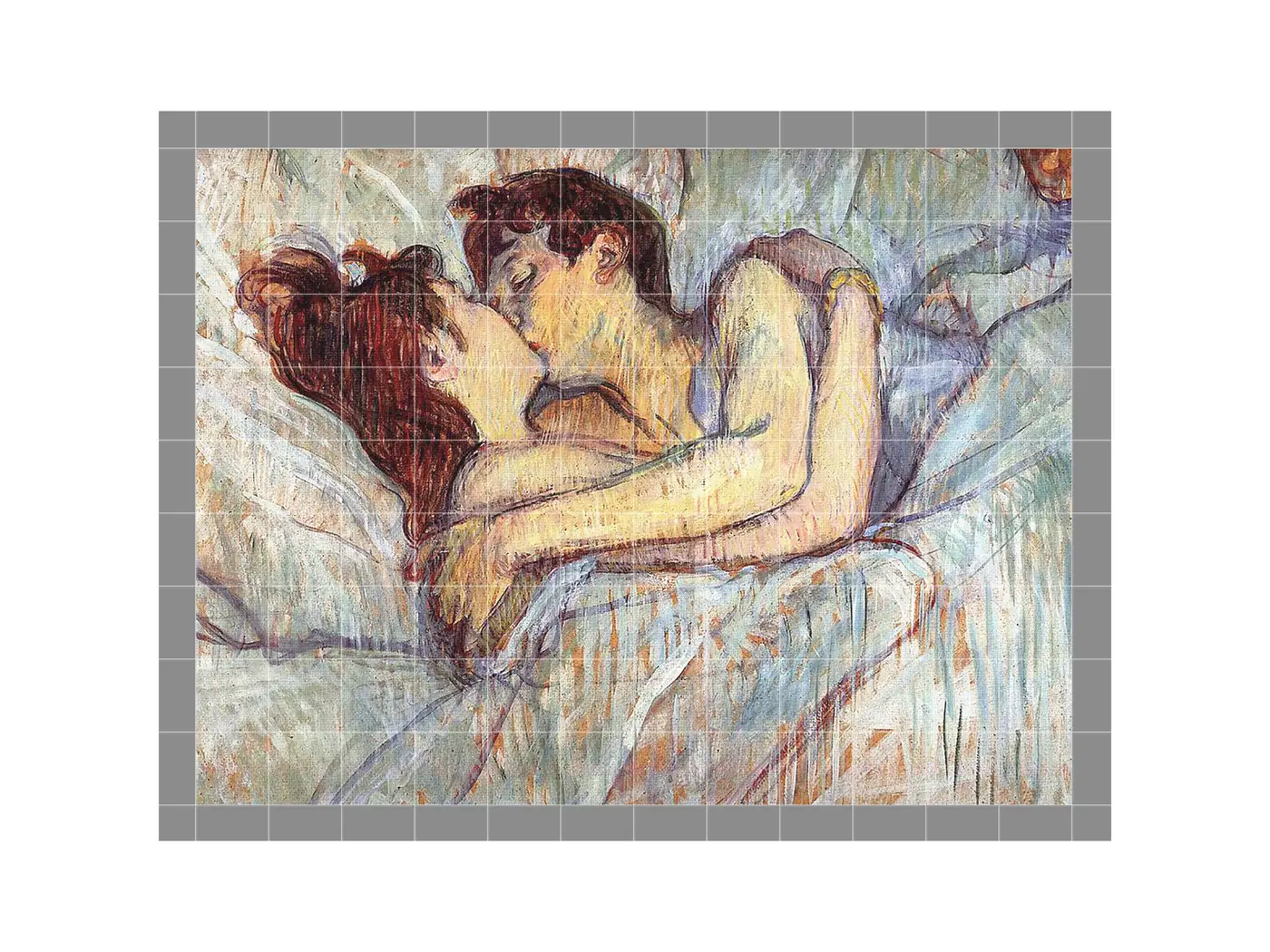 The Kiss Henri de Toulouse-Lautrec ceramic tile mural