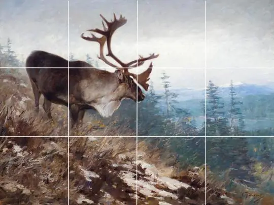 Yukon King Caribou Reindeer Deer in Woodland
