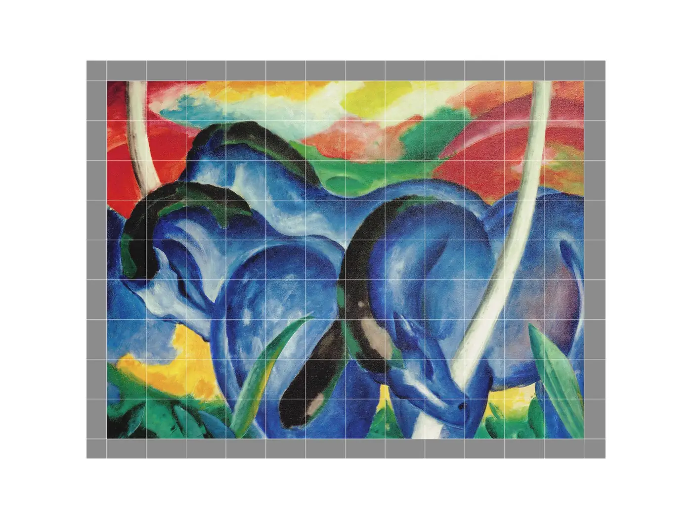 Large Blue Horses by Franz Marc