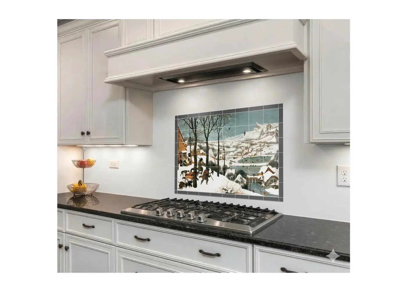 Hunters in the Snow by Pieter Bruel installed