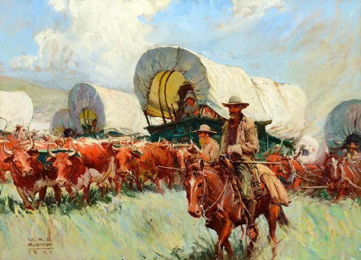 The Covered Wagon W. H. D American Pioneers on the Move